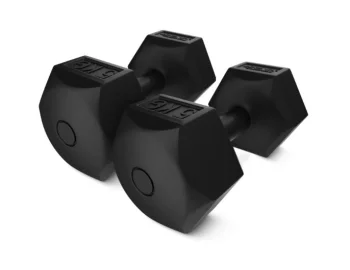 4Fizjo bituma hanteles 2 x 5 kg, melnas