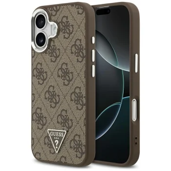 Guess vāciņš iPhone 17 MagSafe 4G PU Leather Case brūnā krāsā