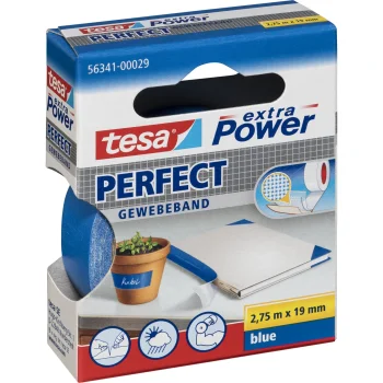 Auduma līmlente Tesa extra Power Perfect 56341, 2.75 m x 19 mm, zila