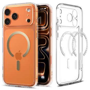 Spigen iPhone 17 Pro vāciņš Ultra Hybrid Mag MagSafe, caurspīdīgs/zelts