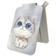 Nimmy New Big-Eye Cute Pets 2.0 Cat magnētiskais maciņš ar telefona statīvu, pelēks