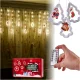 LED gaismas aizkars ar Ziemassvētku figūriņām 3m 125 LED, silti balts