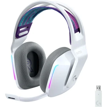 Logitech G733 Lightspeed bezvadu spēļu austiņas, baltas