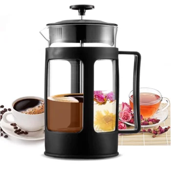 Bakalu French Press kafjas un tējas kanna, 0,6 L, melna