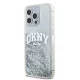 DKNY iPhone 15 Pro Max vāciņš Liquid Glitters Arch Logo, balts