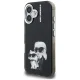 Karl Lagerfeld IML Aquarelle Karl & Choupette & Logo iPhone 16 vāciņš, melns