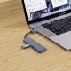 Tech-Protect V0 5-in-1 USB-A sadalītājs (USB 3.0 / 3x USB 2.0 / USB-C) - Pelēks