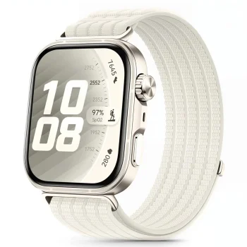 Tech-Protect Nylon siksniņa priekš Huawei Watch Fit 3 / 4 / 4 Pro / 5 / 5 Pro, Starlight / Beige