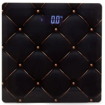Elektroniskie stikla vannas istabas svari ar LCD displeju, 180 kg, melni/zelta