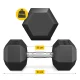 4FIZJO HEX tērauda hantele 15 kg, melna
