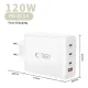 Tech-Protect NC120W-GAN 120W tīkla lādētājs, 4 pieslēgvietas, balts