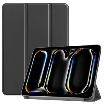 Apple iPad Pro 11'' (2024) (A2837 A2925) PU Leather Protective Tri-fold Book Case Cover, Black | Planšetes Vāciņš...
