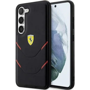 Ferrari Hot Stamp Lines vāciņš Samsung Galaxy S23 Melns