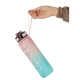 Necaurlaidīga Ūdens Pudele ar Laika Atgādinājuma Marķieri bez BPA, 1L, Rozā Zilā | Motivational Water Bottle...