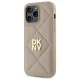 DKNY Quilted Stack Logo iPhone 14 Pro vāciņš, bēšs