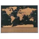 Nokasāmā Ceļotāja Pasaules Karte Plakāts 82x59cm, Lieliska dāvana 23442 (ar aksesuāriem) | World Map Scratch Card