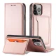 Atverams vāciņš Samsung Galaxy S23+ ar maka un statīva funkciju Magnet Card Case, rozā