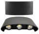 Sienas lampa fasādei, divvirzienu LED, 6W, melna