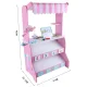 Bērnu Rotaļu Koka Tirgus Lete Veikals ar Svariem, Rozā | Kids Wooden Market Stall