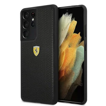 Ferrari Samsung Galaxy S21 Ultra vāciņš On Track Perforated, melns