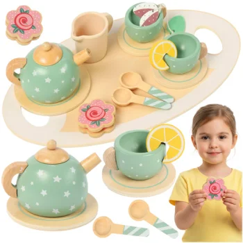 Kruzzel koka tējas servīzes komplekts bērniem 26393, zaļš