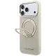 Karl Lagerfeld Ring Stand 360 Saffiano Classic Logo MagSafe vāciņš iPhone 18 Pro Max / 17 Pro Max, bēšs