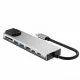 Tech-Protect HB09 8-in-1 USB-C centrmezgls (HDMI, PD 100W, RJ45) - Pelēks