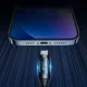 Wozinsky USB-C uz Lightning kabelis ar LED displeju 36W 2m, melns