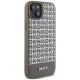 DKNY iPhone 15 vāciņš Leather Printed Pattern MagSafe, brūns