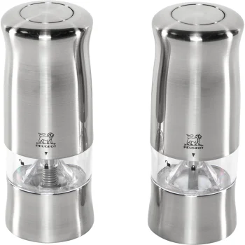 Elektriskais sāls un piparu dzirnaviņu komplekts Peugeot Zeli Duo, 14 cm, sudraba