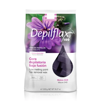 Depilflax 100 elastīgs depilācijas vasks 5AB 1000 g, Malva