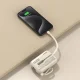 Ārējais akumulators Dudao K14 10000 mAh ar USB-C un Lightning kabeļiem, bēšs