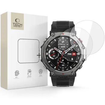 Aizsargstikls Tech-Protect Glass Fit+ Amazfit T-Rex 3 Pro 48mm, 2 gab., caurspīdīgs