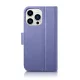 Atverams ādas vāciņš iCarer 2in1 iPhone 14 Pro ar RFID aizsardzību, gaiši violets