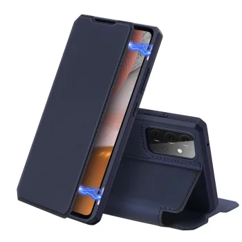 Samsung Galaxy A72 (SM-A725F/DS) DUX DUCIS Skin X Auto-absorbed Leather Cell Phone Case Cover, Blue | Telefona...