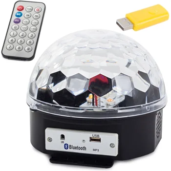 LED diskotēkas bumba ar MP3, USB un Bluetooth