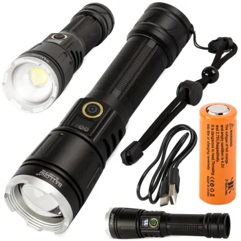 Bailong A52 taktiskais militārais lukturis ar LED CREE XHP160, Zoom un Power Bank