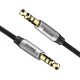 Baseus Yiven 3.5mm AUX audio kabelis, 1m, melns/sudraba