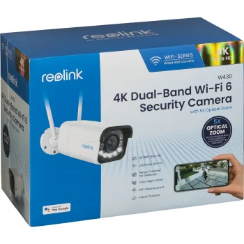 Reolink W430 4K Wi-Fi 6 āra novērošanas kamera, balta