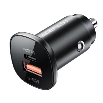 Acefast B1 38W USB-C / USB Automašīnas lādētājs, Melns