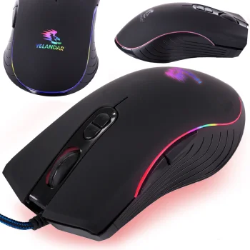Vadu optiskā datorpele ar RGB apgaismojumu