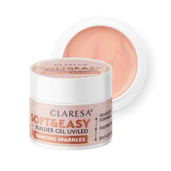 Claresa Soft&Easy Builder Gel nagu modelēšanas želeja Dancing Sparkles 12g