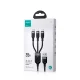 Joyroom S-A18 trīs vienā USB-A uz Lightning / USB-C / Micro USB kabelis, 0.3m, melns