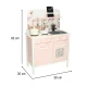 Bērnu koka virtuve MDF Lulilo FLoro ar traukiem 82cm, Rozā | Children\'s Wooden Kitchen