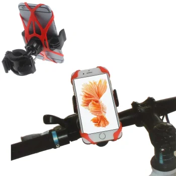 Telefona Velo Turētājs uz Stūres ar Gumijām, Velosipēdam Motociklam, Sarkans | Bicycle Bike Phone Holder