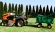 Dārza transporta ratiņi 400 kg ar atveramām malām, lielie pumpējamie riteņi, MultiGarden, zaļi
