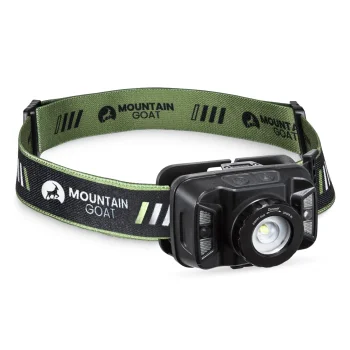 Mountain Goat LED galvas lukturis, 350 lm, 1200 mAh, melns
