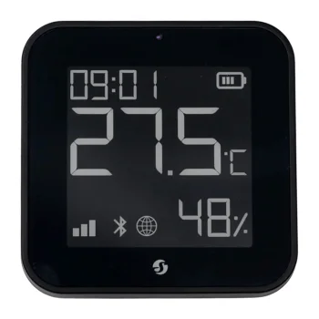 Shelly BLU H&T Display ZB temperatūras, mitruma un gaismas sensors, melns