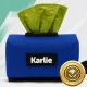 Karlie suņu ekskrementu maisiņu maciņš ar karabīni + 15 maisiņi, zils