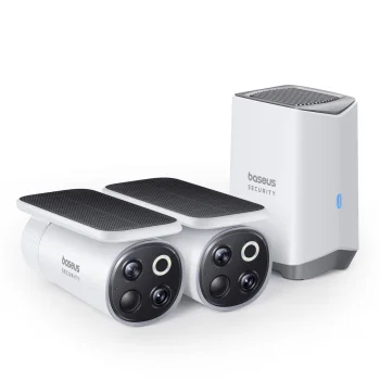 Baseus Security S1 Pro āra novērošanas kamera 3K Kit, balta